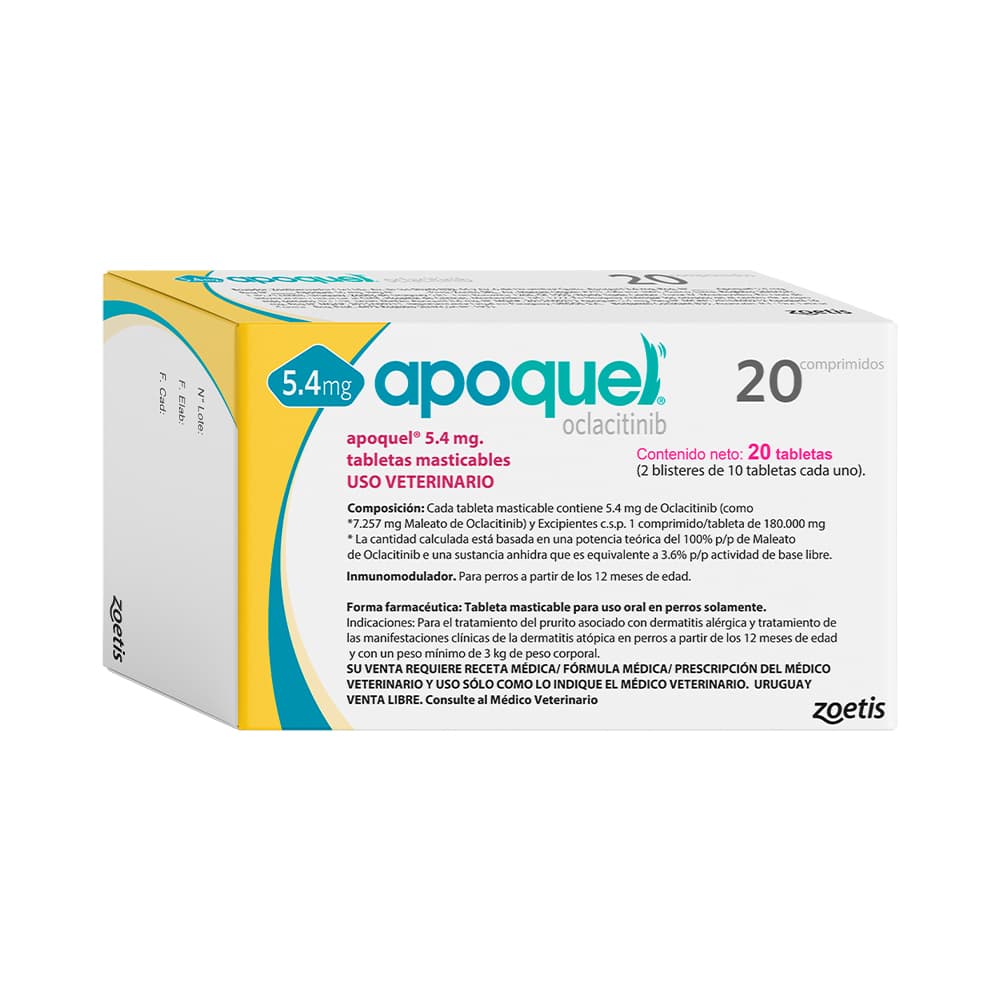 Antialérgico Apoquel perros 5,4 Mg 20 tabletas masticables